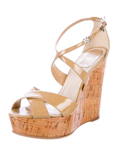 dior white shoes heels canvas|dior platform wedge shoes.